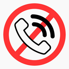 Do not call No phone. Don't use the phone. Call ban. Vector icon.