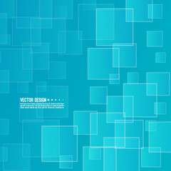 Vector abstract backgrounds with intersecting rectangular shapes. Illustration with floating transparent squares. Science and research concept.