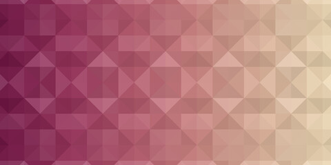 Abstract Pink colored mosaic texture assembled from small triangles. Pixel background, checkered illustration.