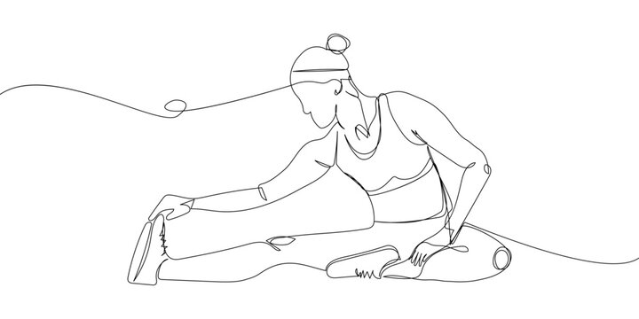 recommend clip art: Woman doing stretching, half twine one line art. Continuous line drawing sports, fitness, athletics, strength, athletic body, yoga asana, athlete, girl, gym, butt workout, stretching, sexy body.