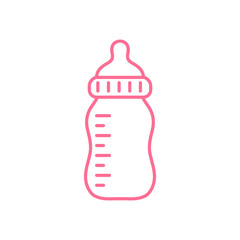 Vector newborn baby plastic water bottle Leave space for adding text. Isolated on background.