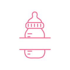 Vector newborn baby plastic water bottle Leave space for adding text. Isolated on background.