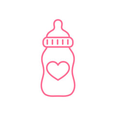 Vector newborn baby plastic water bottle Leave space for adding text. Isolated on background.