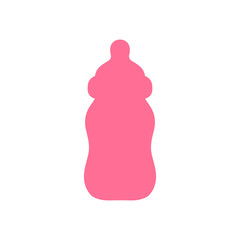 Vector newborn baby plastic water bottle Leave space for adding text. Isolated on background.