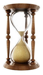 Hourglass isolated on transparent background. 3D illustration - obrazy, fototapety, plakaty