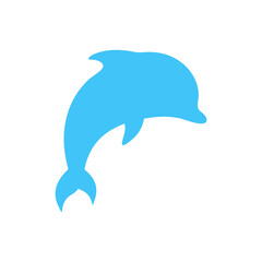 Vector silhouettes of dolphins jumping in the ocean Isolated on background