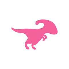 Blank baby dinosaur silhouette for add cute text for kids. Isolated on background.