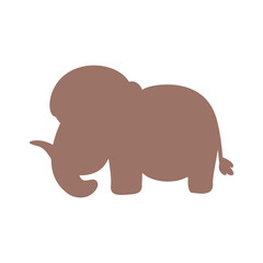 Blank baby dinosaur silhouette for add cute text for kids. Isolated on background.