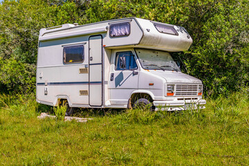 Trailer at meadow