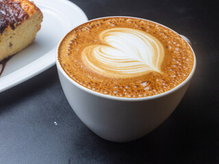 cup of coffee with heart shape