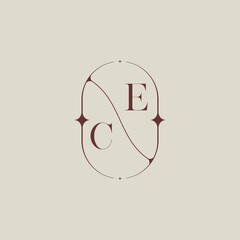 CE classic and unique wedding logo initial logo design which is good for branding