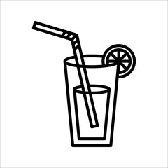 fresh juice icon, juice and orange, vector illustration on white background