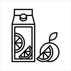 fresh juice icon, juice and orange, vector illustration on white background