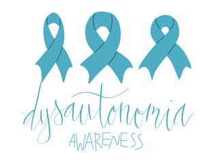 Dysautonomia Awareness Month October promotion banner template with support ribbon.