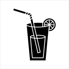 fresh juice icon, juice and orange, vector illustration on white background