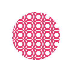 Circle line background pattern For the design of the keychain Isolated on white background