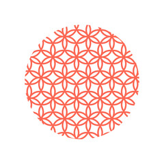 Circle line background pattern For the design of the keychain Isolated on white background