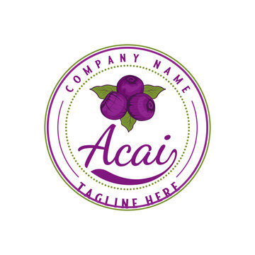 acai fruit vector logo illustration. simple acai fruit concept for mini and organic food business