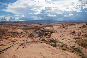 Fototapeta na wymiar Rock formations viewed from the Beehive trail in Page, Arizona
