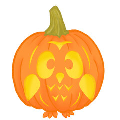 Halloween pumpkin, carved pumpkin, Owl carving on a pumpkin, pumpkin lantern.