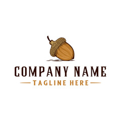 Logo Vector design Illustration of acorns. acorn concept in vintage style, for any kind of business. © rina