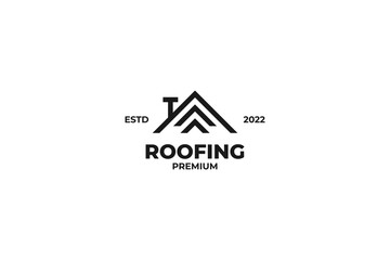 Flat roofing logo design vector illustration idea