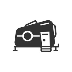 Camper trailer icon. Camper isolate on white background.