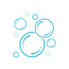 Transparent soap bubbles floating in the air Isolated on white background