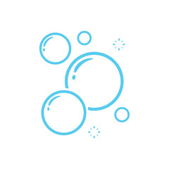 Transparent soap bubbles floating in the air Isolated on white background