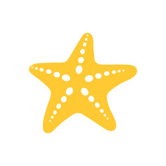 Beach starfish for summer Leave space for adding text. Isolated on white background.