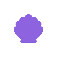 Sea Shell Vector Silhouette Isolated on white background.