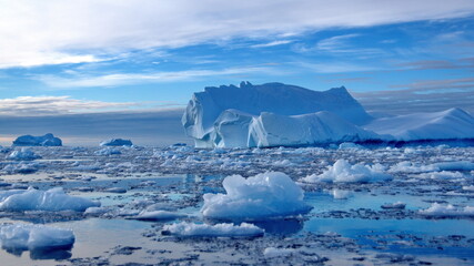 Icebergs floating in the bay at Cierva Cove, Antarctica © Angela