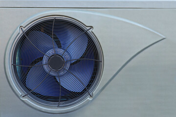 Heat pump in close up.