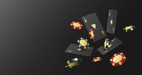 Poker game casino online, web background template, vector illustration
