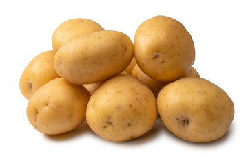 A group of fresh tasty potato isolated on white background.