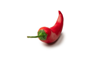 Red hot chili pepper isolated on a white background.