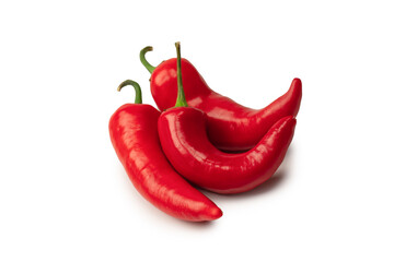 Red hot chili pepper isolated on a white background.