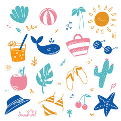 Element summer colorful for template, design, wallpaper, print