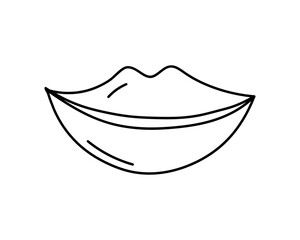 Linear lip  illustration. Hand drawn Lips, isolated vector