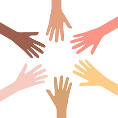 hand teamwork color icon flat vector illustration