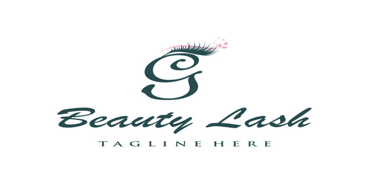 Beauty eyelash logo with letter h concept design premium vector