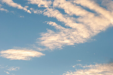 Clouds in the blue sky. Abstract background.