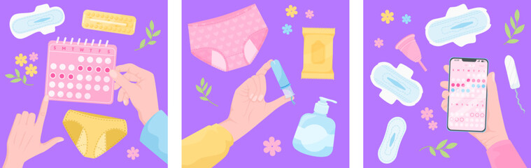 Menstruation Square Compositions Set