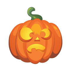 Halloween pumpkin illustration isolated on  a white background- Trick or treat design	