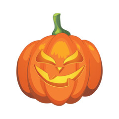 Smiling Halloween pumpkin illustration isolated on  a white background- Trick or treat design	