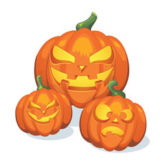 Tree Halloween pumpkins illustration isolated on  a white background- Trick or treat design	
