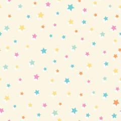 Colorful stars with white shadow over cream background