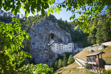 Predjama Castle, also known as Predjamski Grad, is a Renaissance castle built within a cave mouth in southwestern Slovenia, former part of Yugoslavia. Medieval fotification with cave behid the walls.