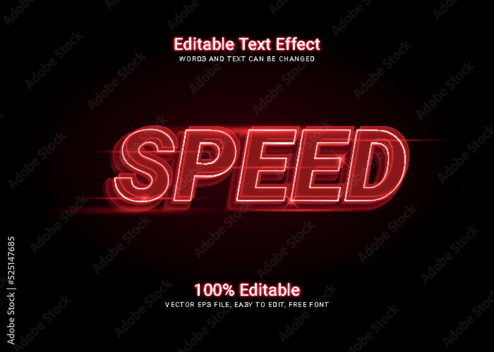 Wall mural speed editable text effect