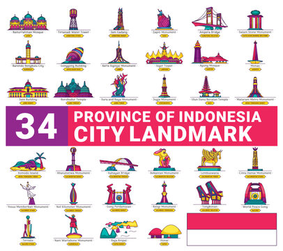 Indonesia city landmark full collection